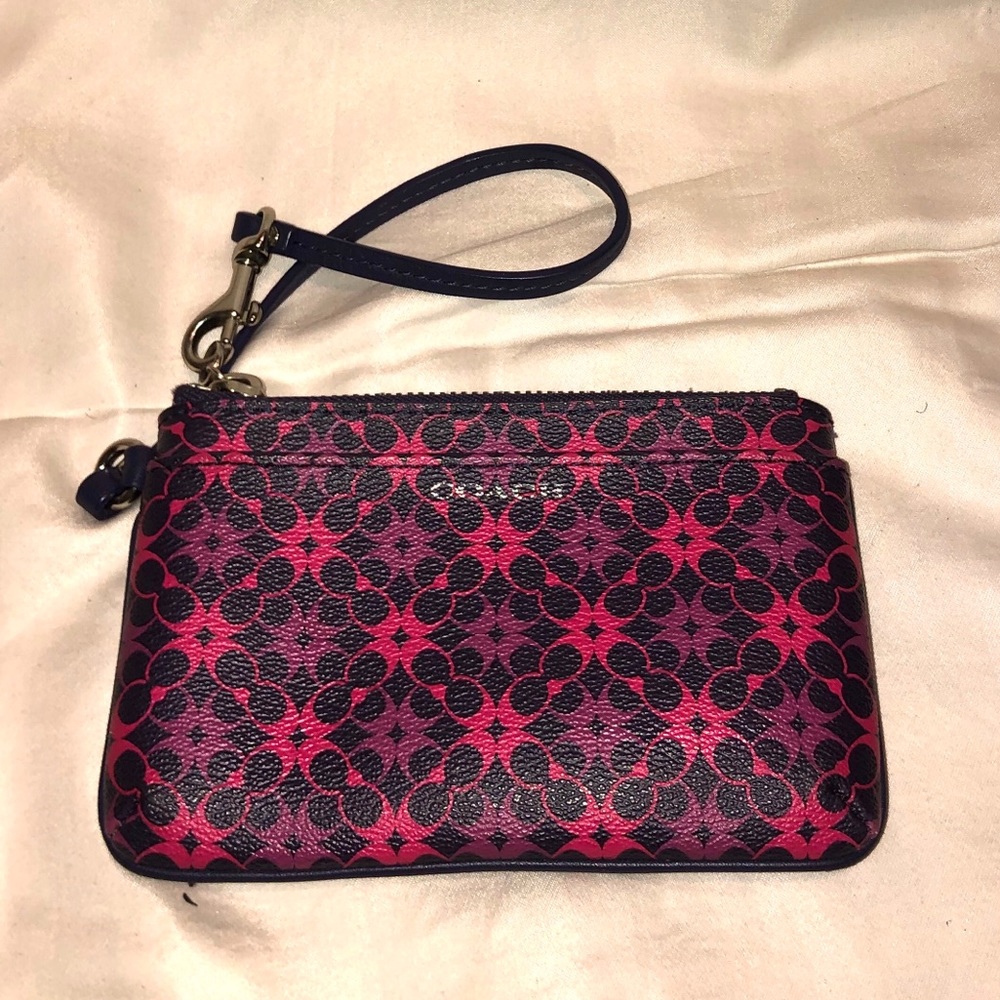 Coach Wristlet Purple, Pink, and Blue